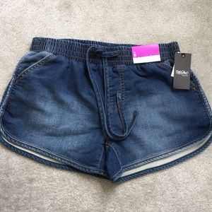 Mossimo denim jean JOGGER shorts drawstring tie